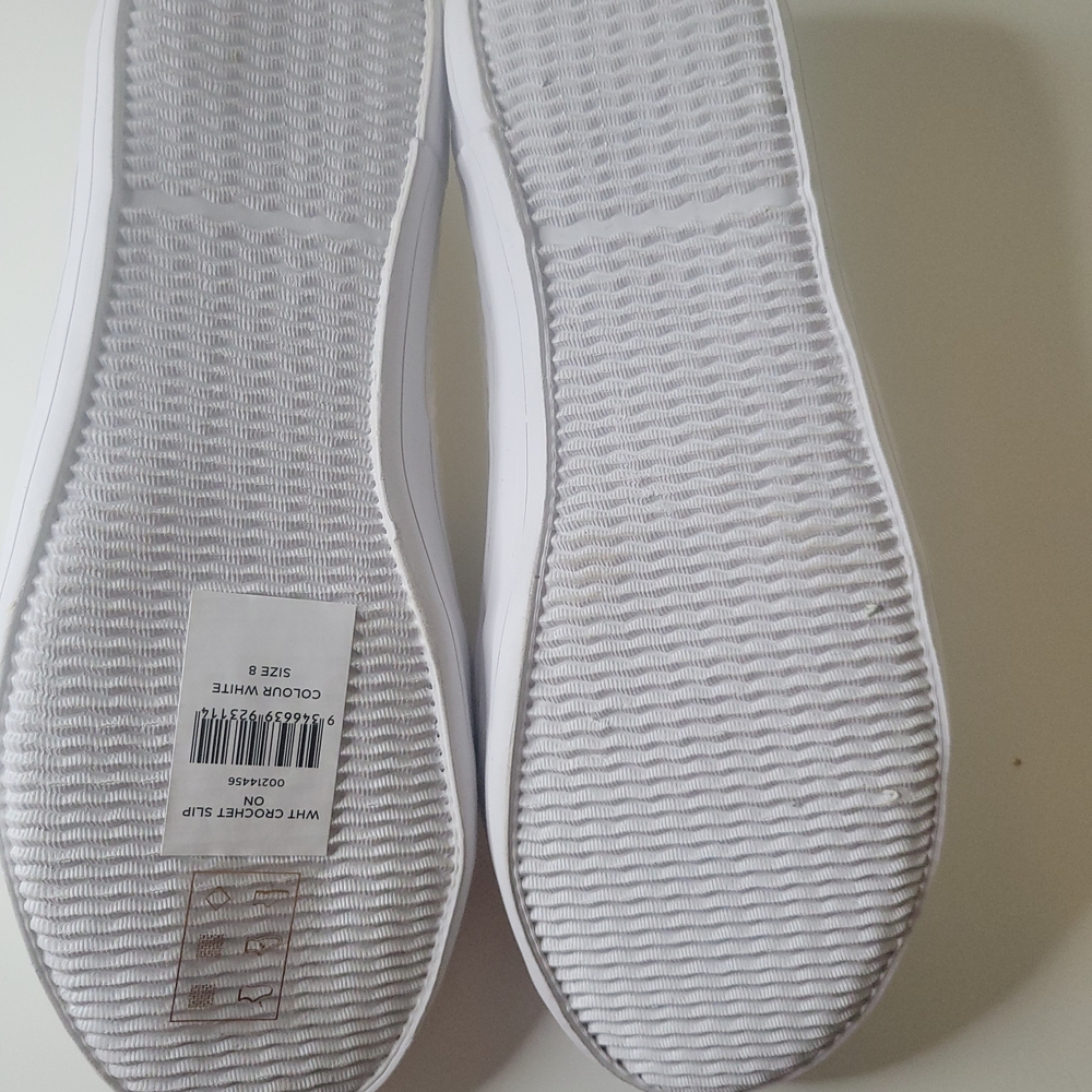 White Lace Slip-On Flats for Women - Picture 3 of 4